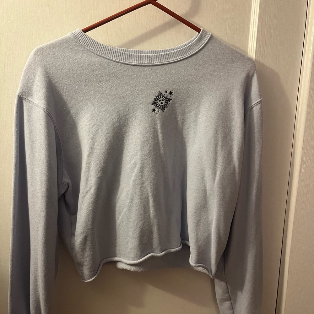 Hollister Light Blue Sweatshirt with Floral Detail